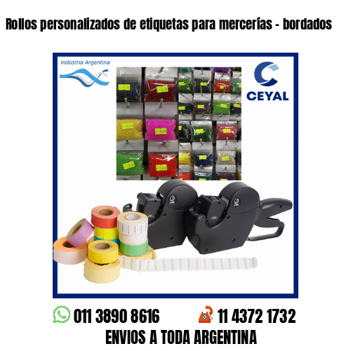 Rollos personalizados de etiquetas para mercerías – bordados