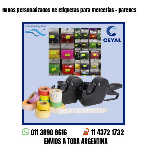 Rollos personalizados de etiquetas para mercerías – parches