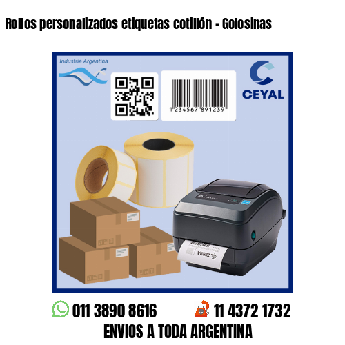 Rollos personalizados etiquetas cotillón – Golosinas