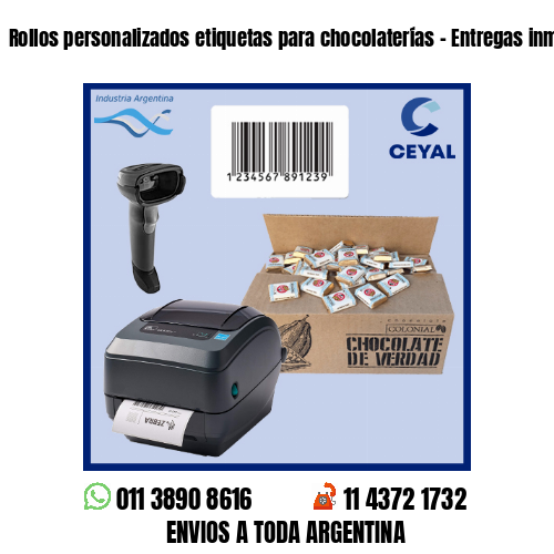 Rollos personalizados etiquetas para chocolaterías – Entregas inmediatas!