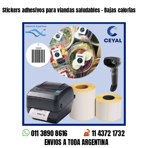 Stickers adhesivos para viandas saludables – Bajas calorías