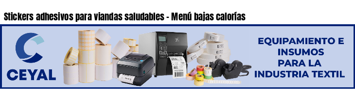 Stickers adhesivos para viandas saludables - Menú bajas calorías