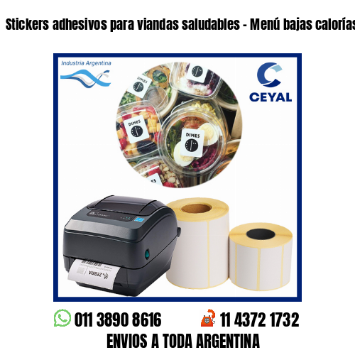 Stickers adhesivos para viandas saludables – Menú bajas calorías