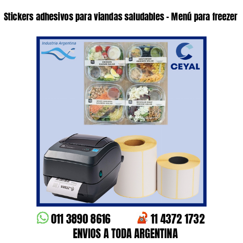 Stickers adhesivos para viandas saludables – Menú para freezer