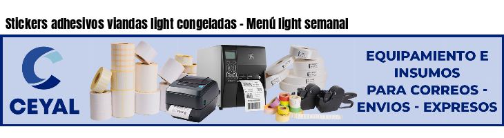 Stickers adhesivos viandas light congeladas - Menú light semanal