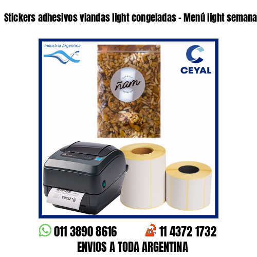 Stickers adhesivos viandas light congeladas – Menú light semanal