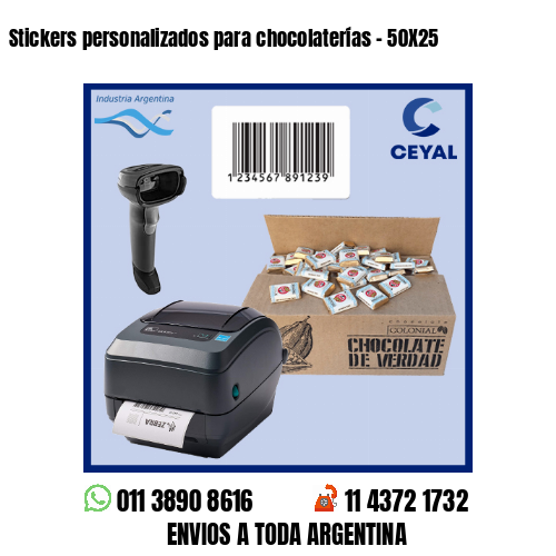 Stickers personalizados para chocolaterías – 50X25