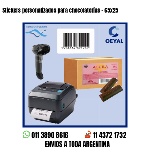 Stickers personalizados para chocolaterías – 65×25