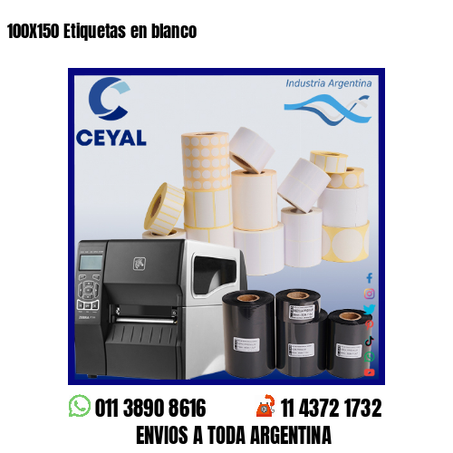 100X150 Etiquetas en blanco