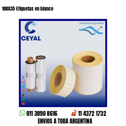 100X35 Etiquetas en blanco
