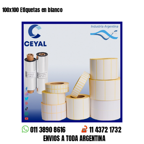 100×100 Etiquetas en blanco