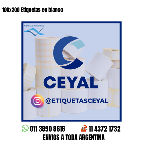 100x200 Etiquetas en blanco 