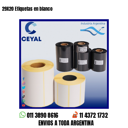 29X20 Etiquetas en blanco