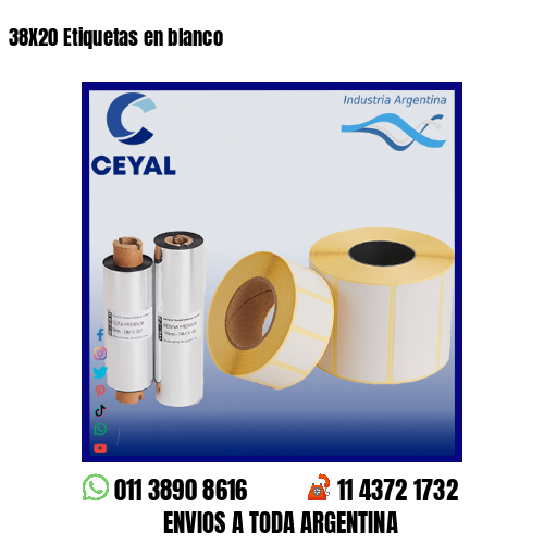 38X20 Etiquetas en blanco