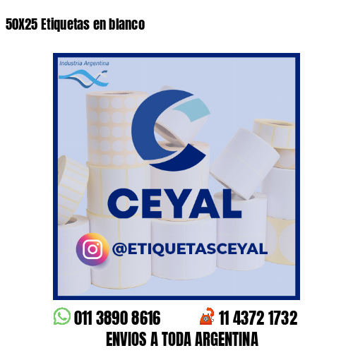 50X25 Etiquetas en blanco 