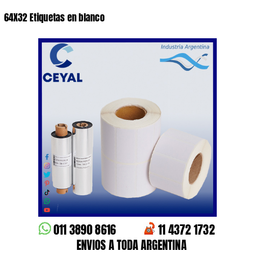 64X32 Etiquetas en blanco