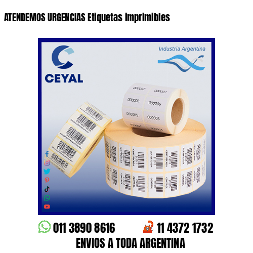 ATENDEMOS URGENCIAS Etiquetas imprimibles