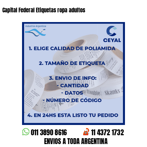Capital Federal Etiquetas ropa adultos