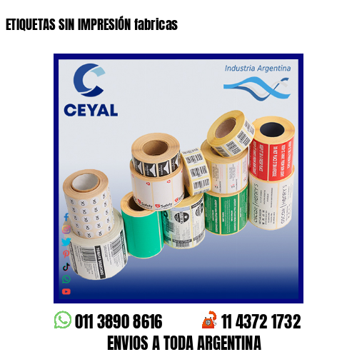 ETIQUETAS SIN IMPRESIÓN fabricas