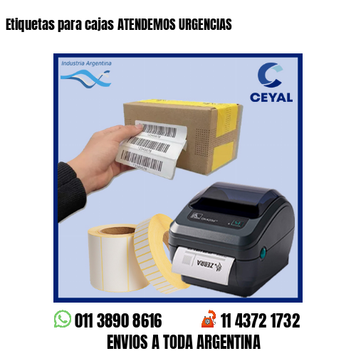 Etiquetas para cajas ATENDEMOS URGENCIAS