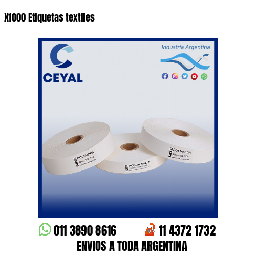 X1000 Etiquetas textiles