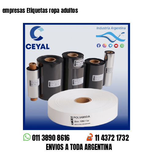 empresas Etiquetas ropa adultos