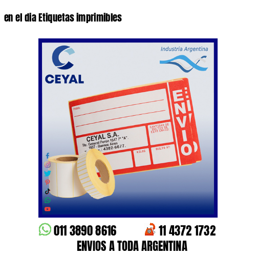 en el dia Etiquetas imprimibles