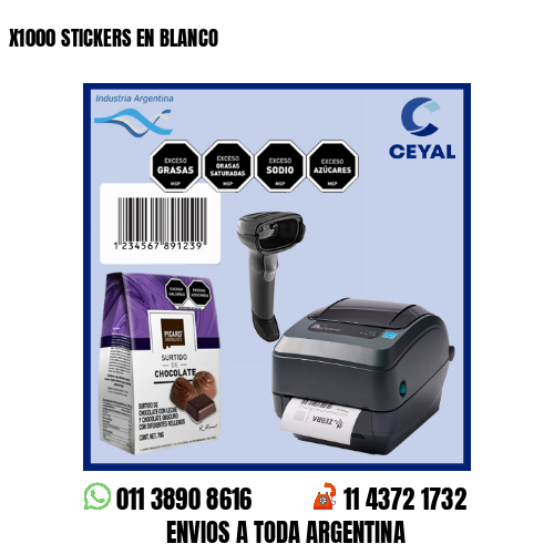 X1000 STICKERS EN BLANCO