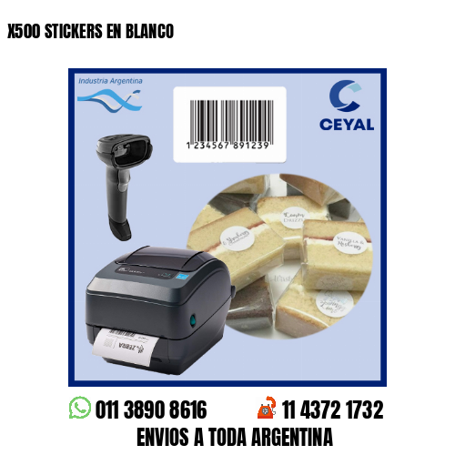 X500 STICKERS EN BLANCO