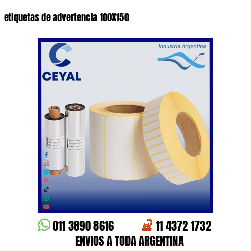 etiquetas de advertencia 100X150