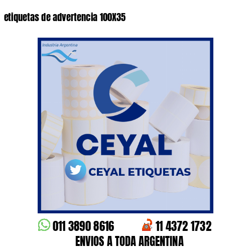 etiquetas de advertencia 100X35