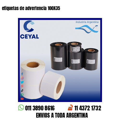 etiquetas de advertencia 100X35