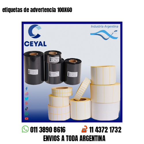 etiquetas de advertencia 100X60