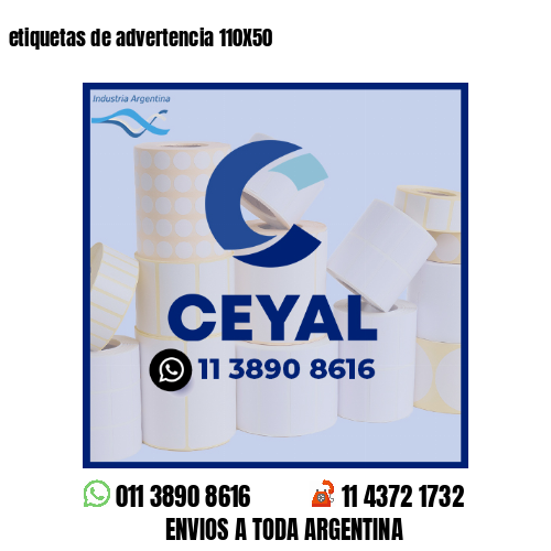 etiquetas de advertencia 110X50