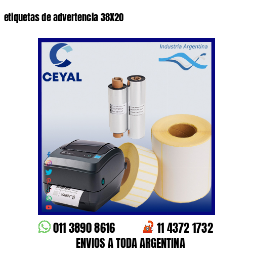 etiquetas de advertencia 38X20