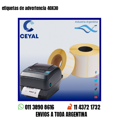 etiquetas de advertencia 40X30