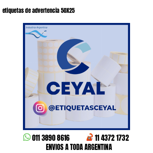 etiquetas de advertencia 50X25