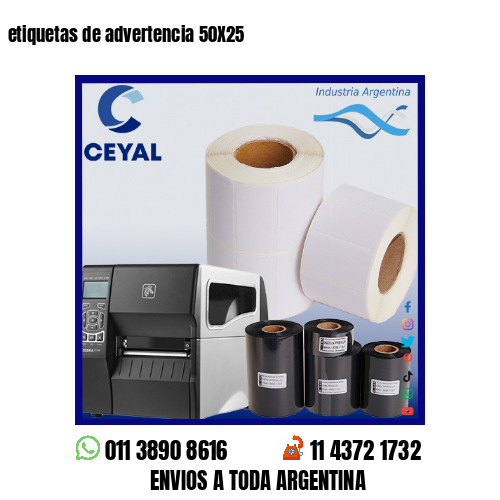 etiquetas de advertencia 50X25
