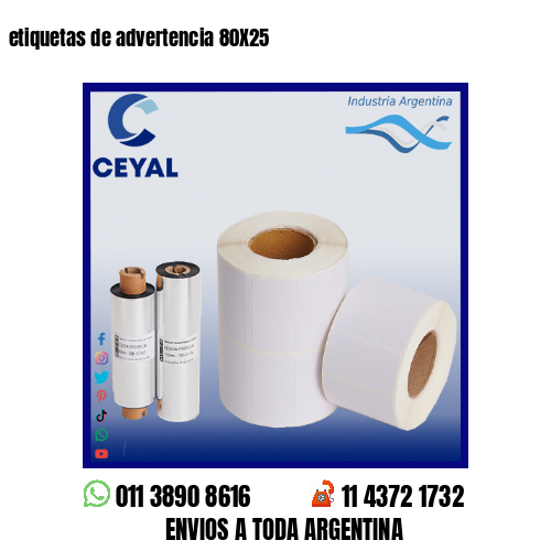 etiquetas de advertencia 80X25
