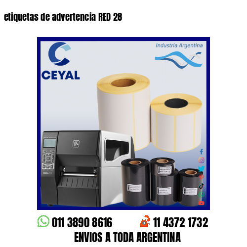 etiquetas de advertencia RED 28