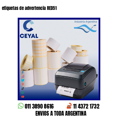 etiquetas de advertencia RED51
