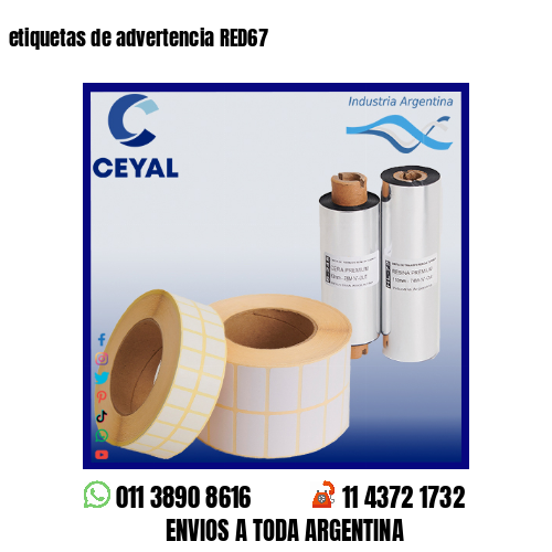 etiquetas de advertencia RED67