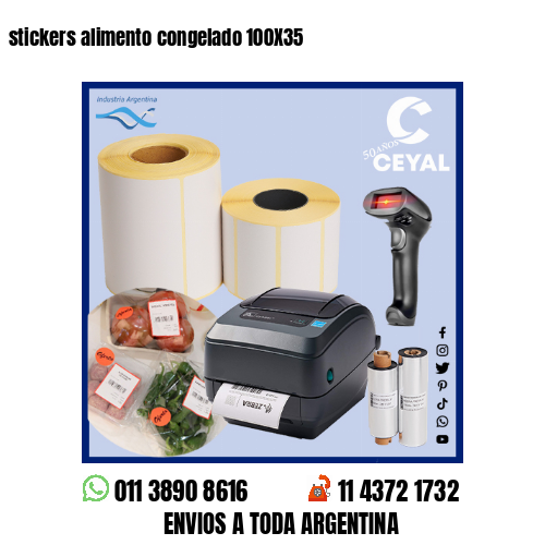stickers alimento congelado 100X35