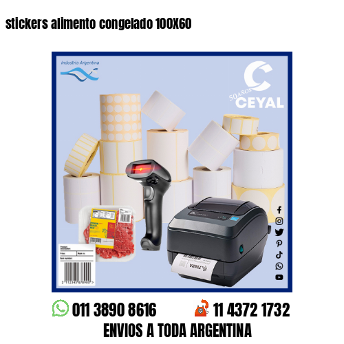 stickers alimento congelado 100X60