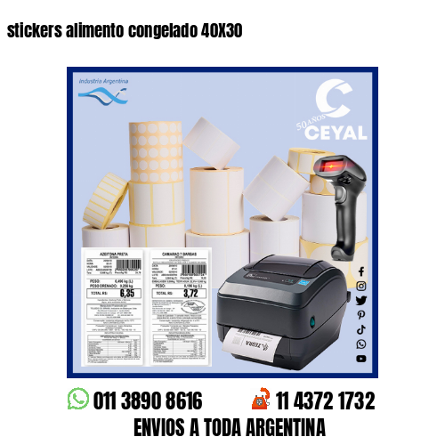stickers alimento congelado 40X30