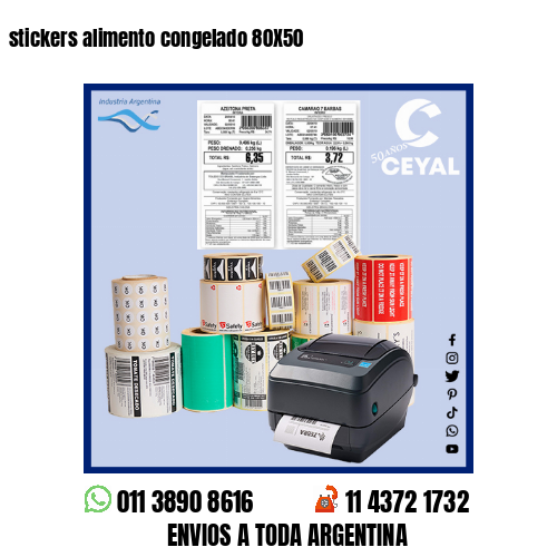 stickers alimento congelado 80X50