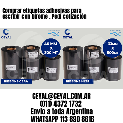 Comprar etiquetas adhesivas para escribir con birome . Pedí cotización