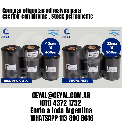 Comprar etiquetas adhesivas para escribir con birome . Stock permanente