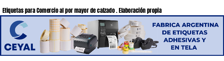 Etiquetas para Comercio al por mayor de calzado . Elaboración propia