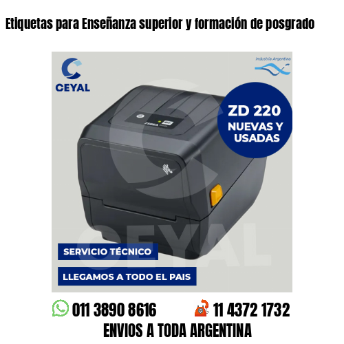 Etiquetas para Enseñanza superior y formación de posgrado